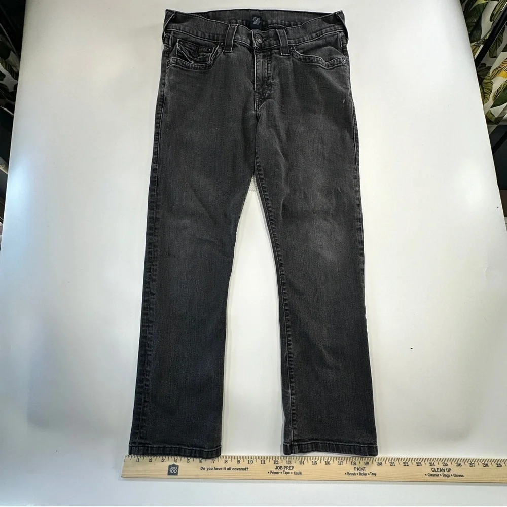 True Religion Ricky Flap Pocket Relaxed Straight Jeans Dark Gray 33